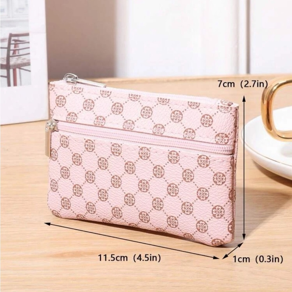 ⚠️Clearance Pink Double Zipper Coin Purse Wallet / Cardholder - Picture 6 of 6
